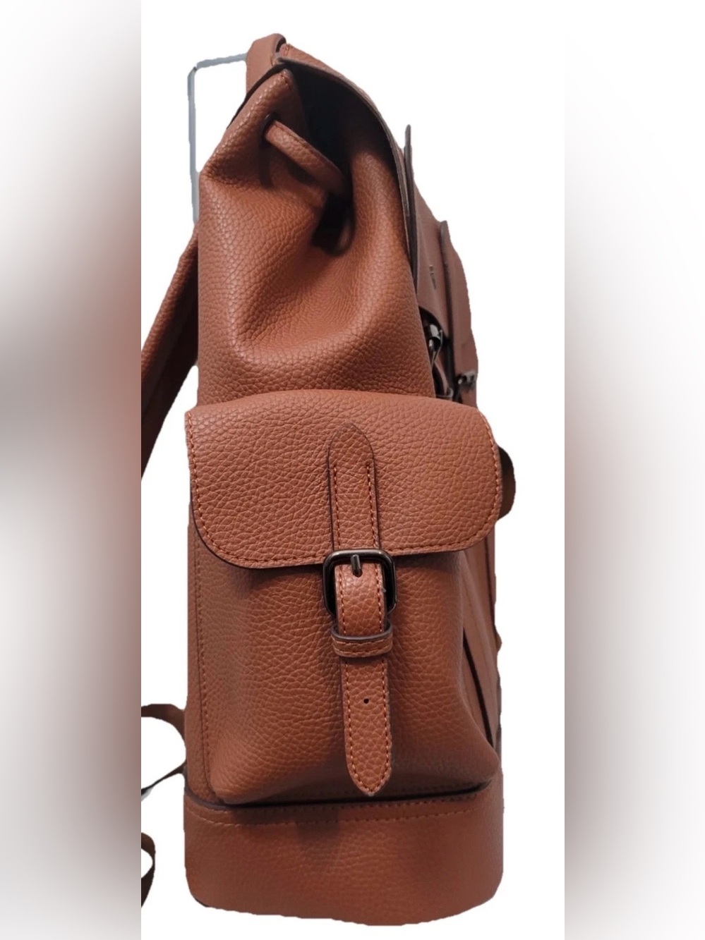 Joan & David Brown Backpack Laptop Bag Coated Faux Leather - Picture 4 of 16